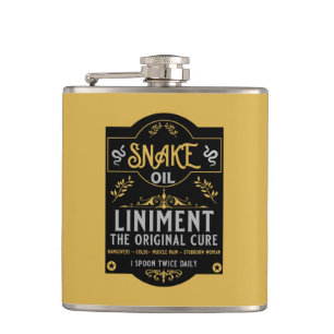 Cowboy Wild West Snake oil Hip Flask