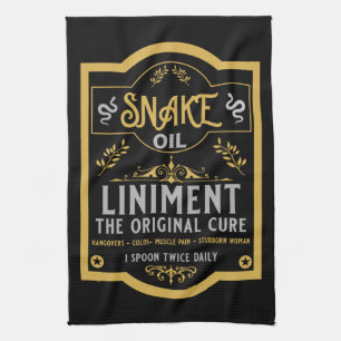 Cowboy Wild West Snake oil Tea Towel