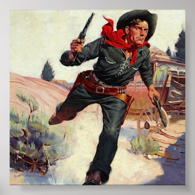 Cowboy Wild West Vintage Poster (Front)
