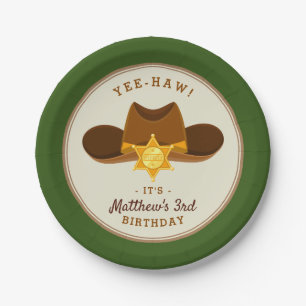 Cowboy Wild West Western Boy Birthday Party Table  Paper Plate