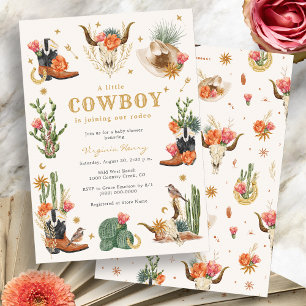 Cowboy Wild Western Baby Shower Invitation