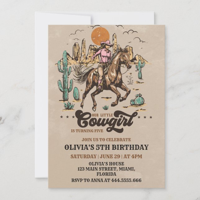 Cowboy Wild Western Birthday Invitation (Front)