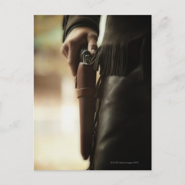Cowboy with gun in holster postcard (Front)
