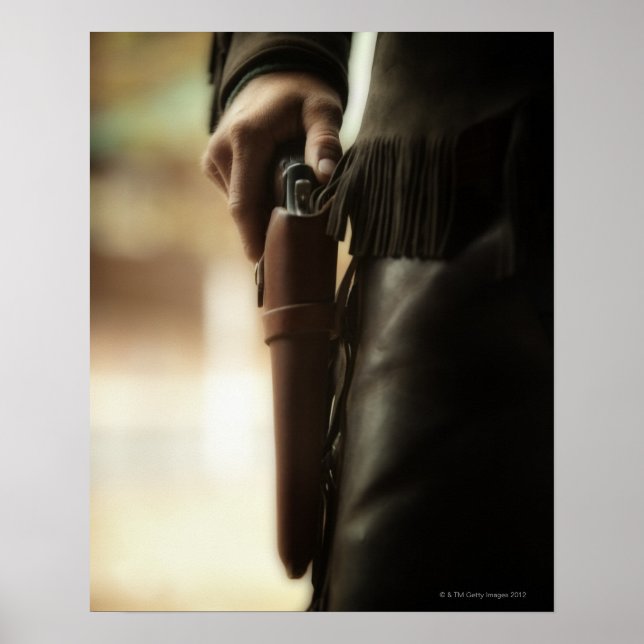 Cowboy with gun in holster poster (Front)