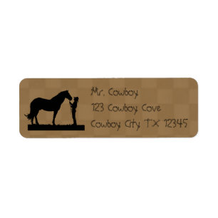 Cowboy with his Horse Return Address Labels
