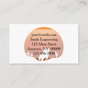 Cowboy with horse Wild West sunset landscape Business Card