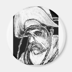 Cowboy with Rope B&W2 jGibney The MUSEUM Zazzle Gi Magnet