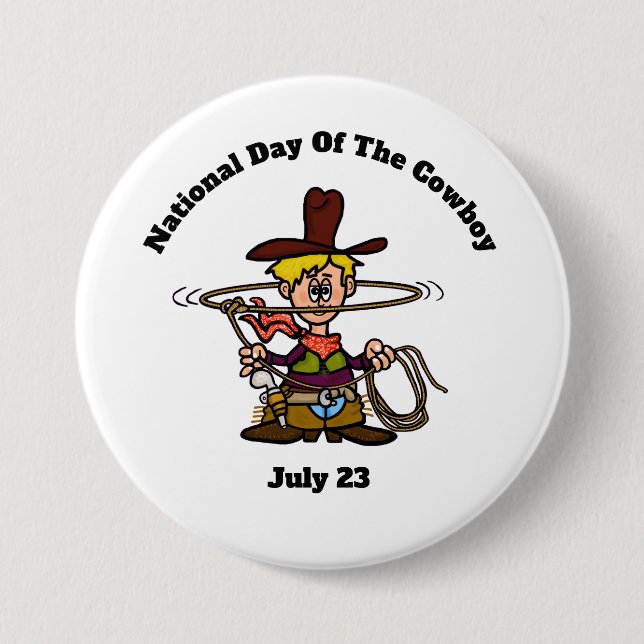 Cowboy with Rope Button (Front)
