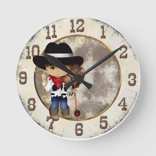 Cowboy with Stick Horse Clock (Front)