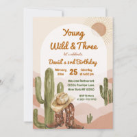 Cowboy Young Wild and Three Desert Birthday