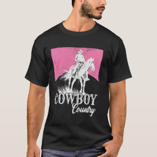 Cowboycore Cowboy On A Rearing Horse Cowboy Aesthe T-Shirt