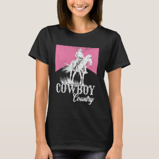 Cowboycore Cowboy On A Rearing Horse Cowboy Aesthe T-Shirt