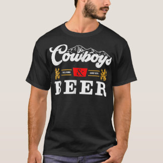 Cowboys And Beer Vintage Vibe Western Drinking T S T-Shirt