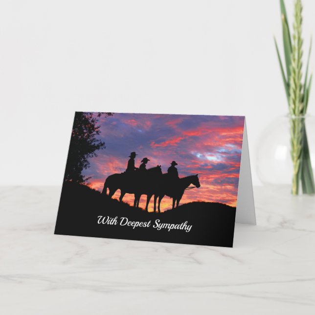 Cowboys and Horses Country Western Sympathy Card (Front)