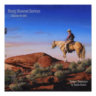 Cowboys and Horses in the West Poster