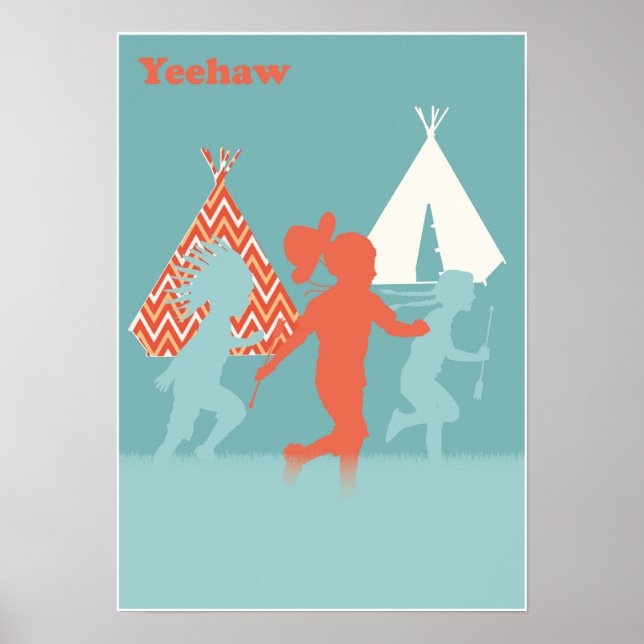 Cowboys and Indians Art Print Poster (Front)