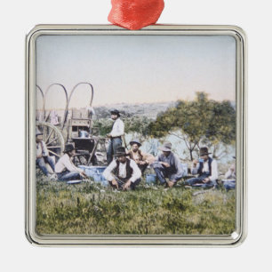 Cowboys at Lunch, 1904 (photo) Metal Tree Decoration