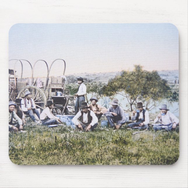 Cowboys at Lunch, 1904 (photo) Mouse Mat (Front)