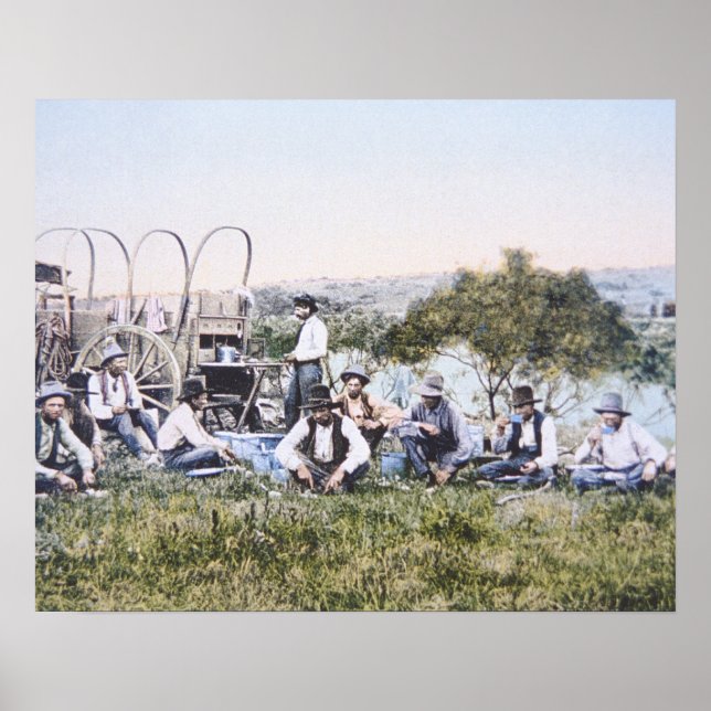 Cowboys at Lunch, 1904 (photo) Poster (Front)