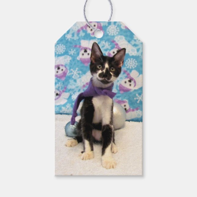 Cowboy's Christmas - Cat / Kitten Gift Tag (Front)