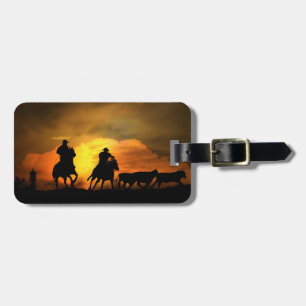 Cowboys Country Western Steers Luggage Tag