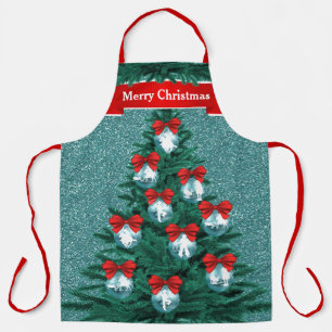 Cowboys Cowgirls Roping On Blue Ornaments And Tree Apron