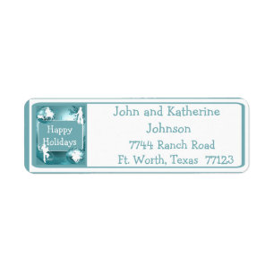 Cowboys Cowgirls Roping On Blue Photo Labels