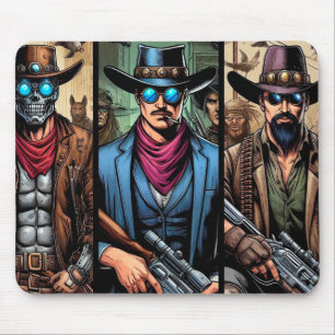 cowboys cyborg comics mouse mat