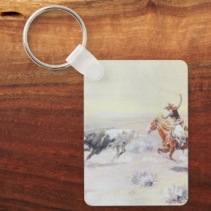 Cowboys from the Bar Triangle by CM Russell Key Ring