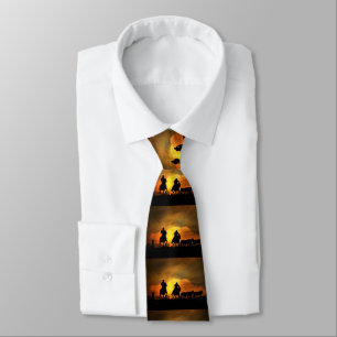 Cowboys in the sunset roundup tie