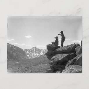 Cowboys on a ridge postcard