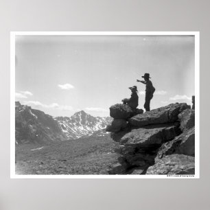 Cowboys on a ridge poster