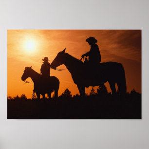 cowboys on horses canvas print