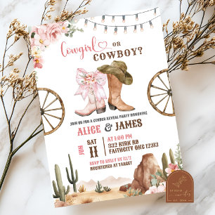 Cowboys Or Cowgirls Gender Reveal Invitation