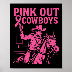 Cowboys Pink Out Football Tackle Breast Cancer Shi Poster