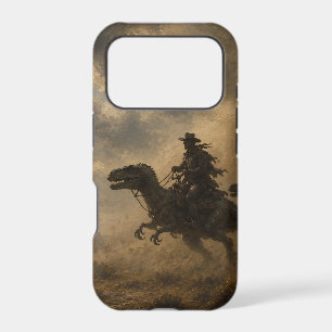 Cowboys Riding Dinosaurs Through a Desert Storm