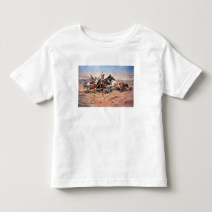 Cowboys roping a steer, 1897 (oil on canvas) toddler T-Shirt