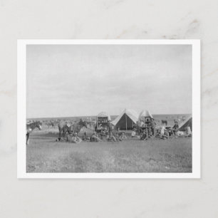 Cowboys Sitting around Chuckwagon Photograph Postcard