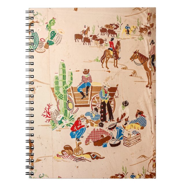 Cowboys - Vintage Wallpaper - Wild West Notebook (Front)