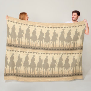 Cowboys western roundup fleece Throw Blanket 50x60