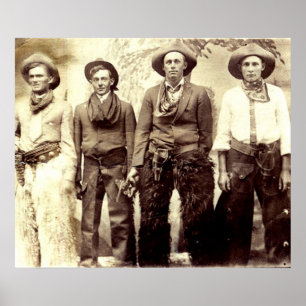 Cowboys  Wild West Vintage Poster
