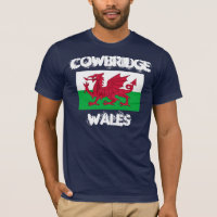 Cowbridge, Wales with Welsh flag