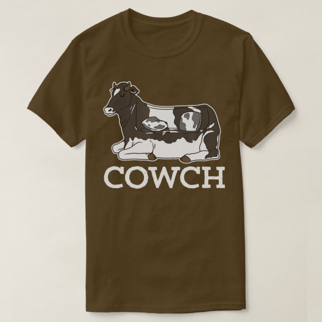 Cowch Funny Cow Couch Cattle Farm Animals  T-Shirt (Design Front)