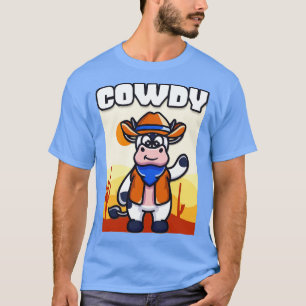Cowdy Funny Cow Cowboy Costume Western Ranch  T-Shirt