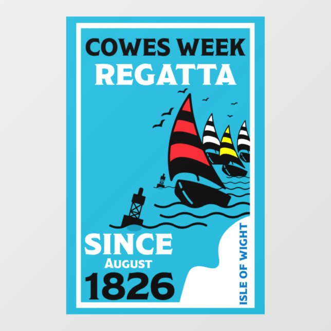 Cowes Isle Of White Yacht Regatta Window Cling (Sheet)