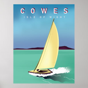 cowes isle of wight travel poster print.