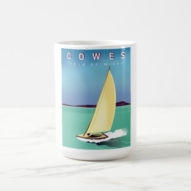 cowes isle of wight travel poster print. coffee mug (Center)
