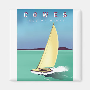 cowes isle of wight travel poster print. magnet