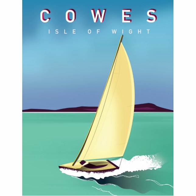 cowes isle of wight travel poster print. standing photo sculpture (Front)