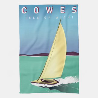 cowes isle of wight travel poster print. tea towel
